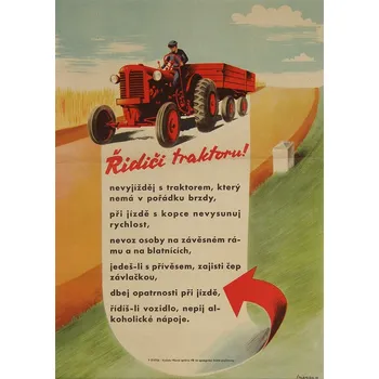 Plechová cedule Plechová retro cedule - Řidiči traktoru Provedení: Dibond: 20 x 15 cm