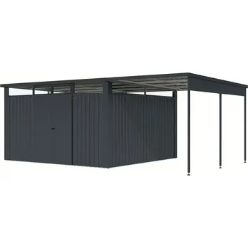 Zahradní domek LANIT PLAST, s.r.o. plechový domek KARIBU OSTEN 4 (12527) antracit LG4482