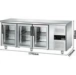 G.Gastro ECO chladicí stůl na nápoje - 1,8 x 0,7 m - se 3 skleněnými dveřmi