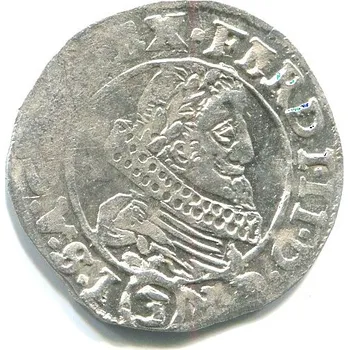 Ferdinand II. 3 Kreuzer 163?. Praha. Beneš Hübner. Ag.