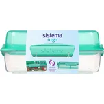 Sistema Dělený svačinový box To Go LunchStack Rectangle 1,8 l, zelená
