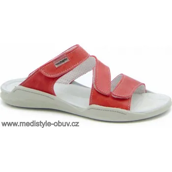 Dámská zdravotní obuv MEDISTYLE LUISA 1L-A15 pantofel ČERVENÝ vel.36-42, --- - 38