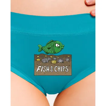 Souprava dámského spodního prádla Bastard Fish and IT chips dámské kalhotky Turquoise