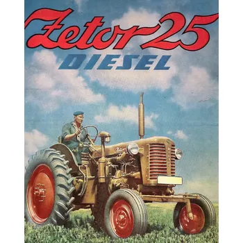 Plechová cedule Plechová retro cedule - Zetor 25 Diesel Provedení: Dibond: 40 x 28,5 cm