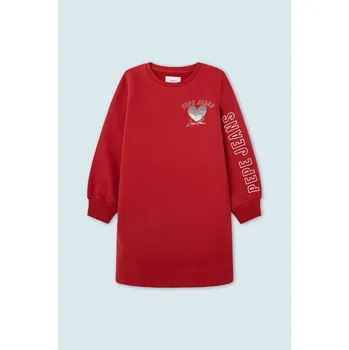 Dámské šaty Pepe Jeans Dívčí šaty GEA Barva: červená, Velikost: 4 ROKY