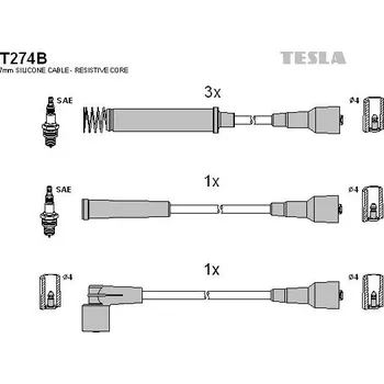 Autoelektrika Sada kabelů pro zapalování TESLA T274B