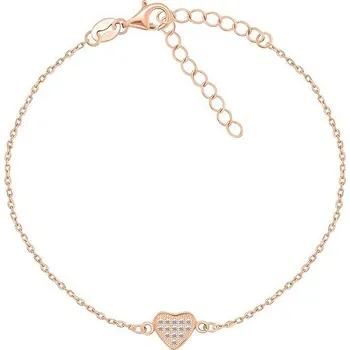 Náramek Brilio Silver Pozlacený náramek Srdce BR18R (Ag925/1000, 1,47 g)