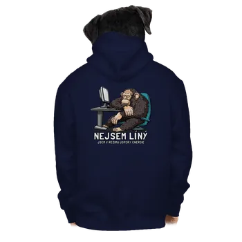 Pánská mikina Bastard Nejsem líný pánská mikina na zip Navy