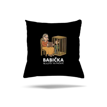 Polštář Bastard Babička hlídačka polštář Black