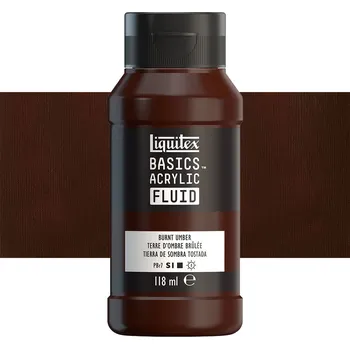 Vodová barva Akrylová barva Liquitex Basics Fluid - Burnt Umber