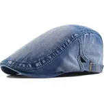 Pánská plochá džínová čepice bekovka Modrá