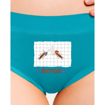 Souprava dámského spodního prádla Bastard Škvoří piškvorky dámské kalhotky Turquoise