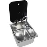 Vestavný dřez Carbest se skleněným víkem, 32,2 × 35,2 × 15 cm