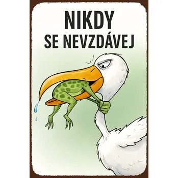 Plechová cedule Plechová retro cedule - Nikdy se nevzdávej Provedení: Dibond: 20 x 15 cm