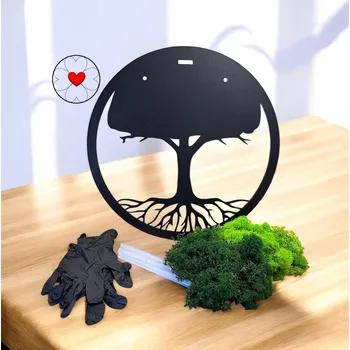 Obraz SET Vyrob si sám – Mechový strom života Kombinace 50/50 Ořech