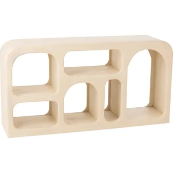 Knihovna Béžová dřevěná knihovna J-line Cargo 75 x 146 cm