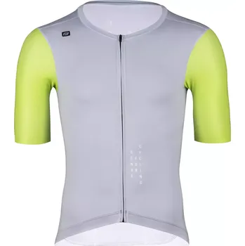 cyklistický dres dres FORCE LIMIT kr. rukáv, šedo-limetkový S