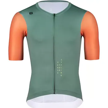 cyklistický dres dres FORCE LIMIT kr. rukáv, zeleno-oranžový M
