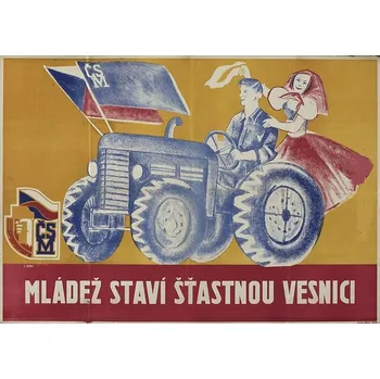 Plechová cedule Plechová retro cedule - Mládež staví šťastnou vesnici Provedení: Dibond: 30 x 20 cm