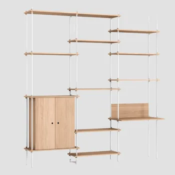 police Policový systém Floor "S.255.3.E." MOEBE BARVA: Dub / Bílá