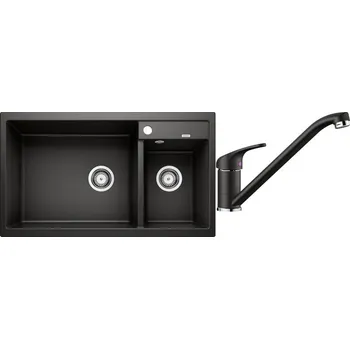 Granitový dřez Set RS Blanco Metra 9+ Blanco Daras (antracit + antracit)