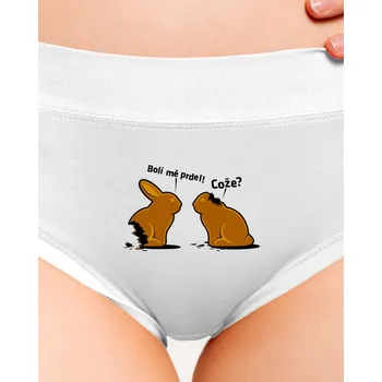 Souprava dámského spodního prádla Bastard Bolí mě prdel dámské kalhotky White