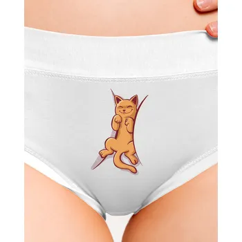 Souprava dámského spodního prádla Bastard Spící kotě dámské kalhotky White
