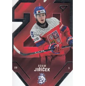 Sběratelská karetní hra insert karta ADAM JIŘÍČEK 24-25 SZ Hokejové Česko Team 20 číslo TE-08