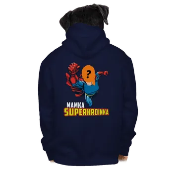 Pánská mikina Bastard Mamka superhrdinka pánská mikina na zip Navy