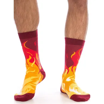 Bastard Nohy v plamenech ponožky - červená
