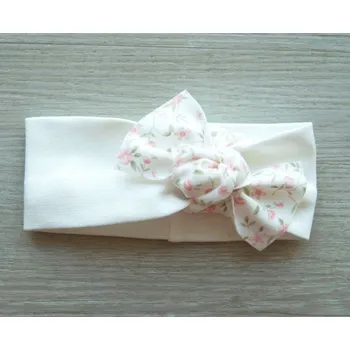 AMÁLKA Elastická čelenka smetanová, pentle květinky Velikost: 74-86