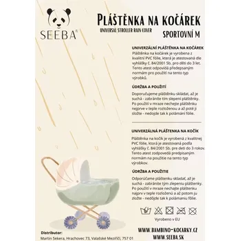 SEEBA pláštěnka na kočárek sportovní M