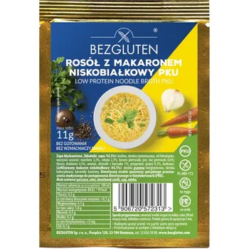 BEZGLUTEN Polévka instantní - kuřecí vývar s nudlemi nízkobílkovinná PKU, 11g
