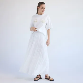 Dámská sukně Reserved - Midi sukně s efektem mačkání - bílá - XD162-00X - XD162-00X-XL