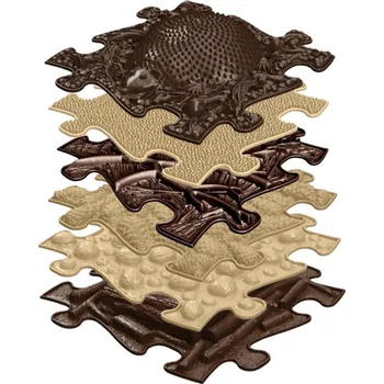 Muffik - set ortopedických podlah Cesta ježka 6 ks Hnědá