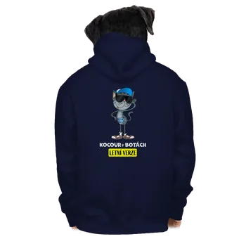 Pánská mikina Bastard Kocour v botách pánská mikina na zip Navy