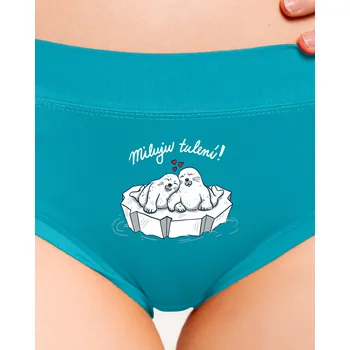 Souprava dámského spodního prádla Bastard Miluju tulení dámské kalhotky Turquoise