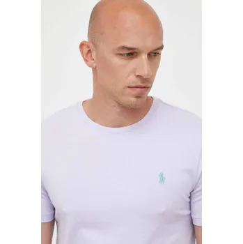 Bavlněné tričko Polo Ralph Lauren fialová barva, 710671438, XXL, 44X