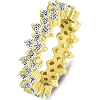 Prsten Brilio Silver Pozlacený prsten se třpytivými zirkony RI137Y 50 mm (Ag925/1000, 4,2 g)