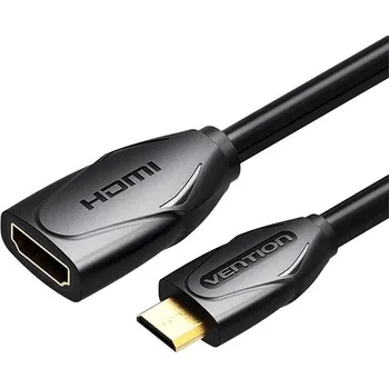 Datový kabel Vention Mini HDMI (M) to HDMI (F) Extension Cable / Adapter 1m Black
