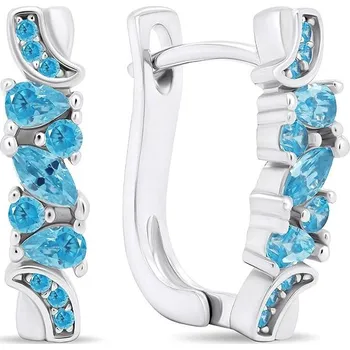 Náušnice Brilio Silver Stříbrné náušnice s modrými zirkony EA464WAQ (Ag925/1000, 2,58 g)