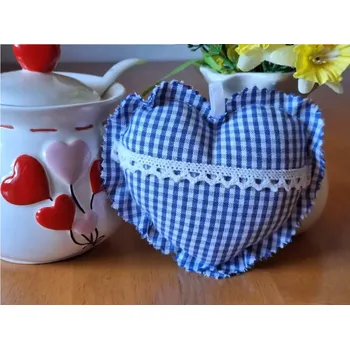 Srdce modré kostky s krajkou