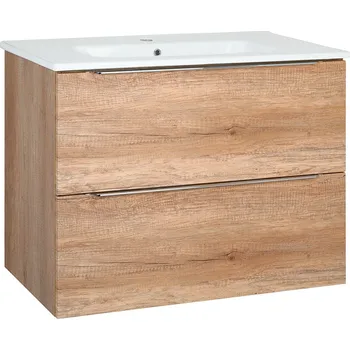 Koupelnový nábytek A-INTERIÉRY Koupelnová skříňka s keramickým umyvadlem Amanda C 80 - dub country