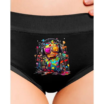 Souprava dámského spodního prádla Bastard Workaholic robot dámské kalhotky Black