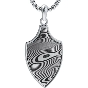 Přívěsek Tonni Marra® Přívěsek z damaškové oceli Black/Silver Stoirm s řetízkem