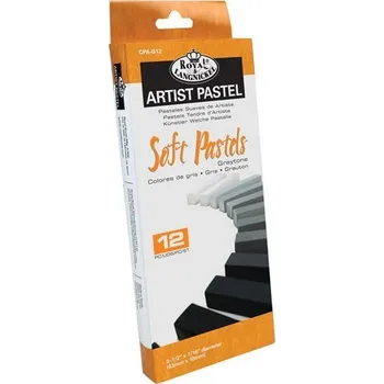 Royal & Langnickel Suché pastely ARTIST 12 odstínů od bílé po černou