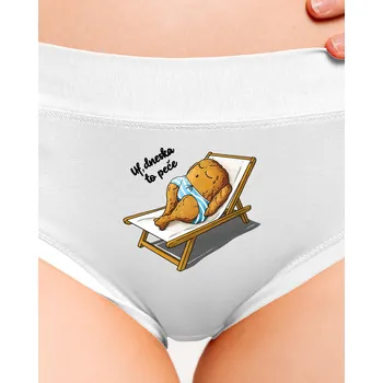 Souprava dámského spodního prádla Bastard Dneska to peče dámské kalhotky White