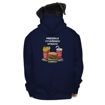 Pánská mikina Bastard Vyvážená strava pánská mikina na zip Navy