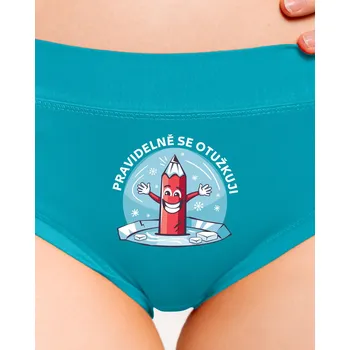 Souprava dámského spodního prádla Bastard Pravidelně se otužkuji dámské kalhotky Turquoise