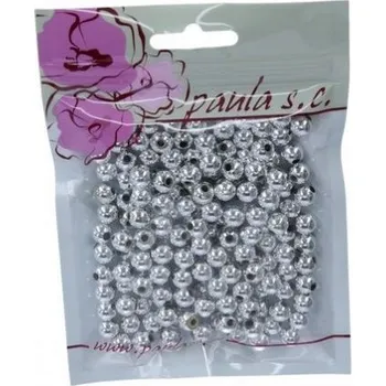 Dětské navlékací korálky Korálky 8mm stříbrné plastové 50 g